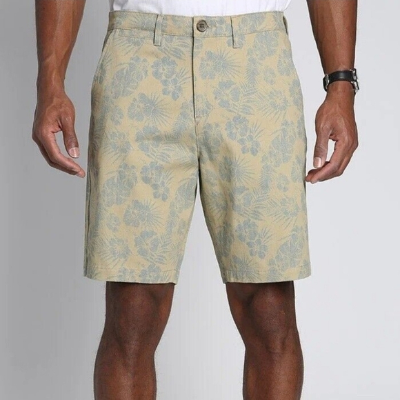 Jachs New York Mens Sz 32 Printed Stretch Chino 9" Bleecker Short Hawaiian Print - Picture 1 of 11